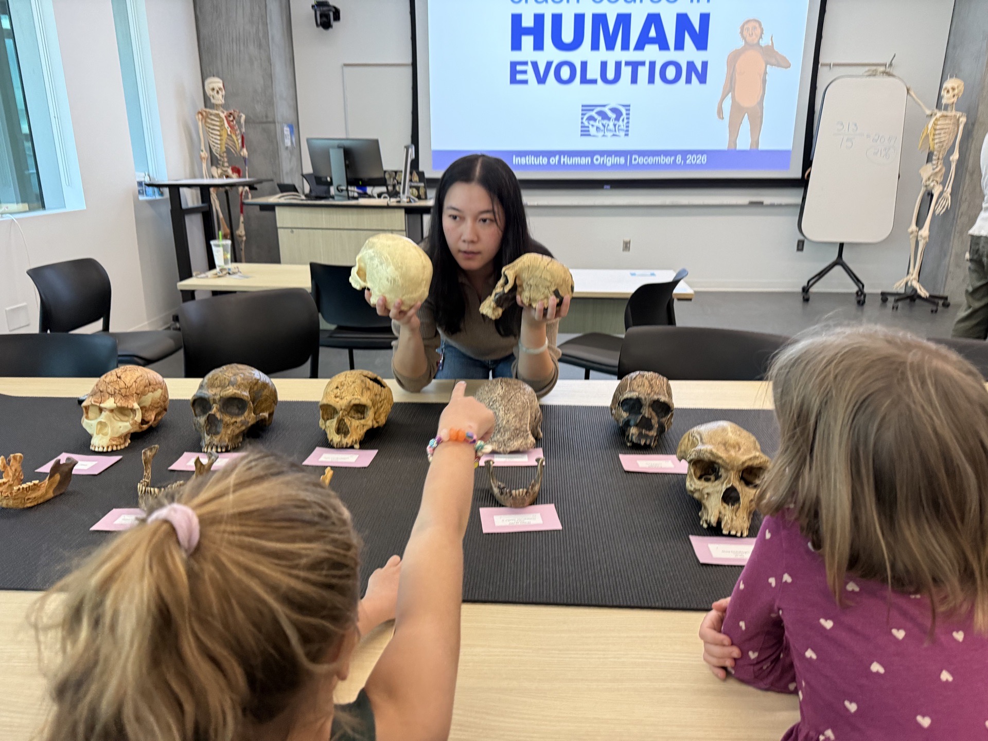 Students at the Institute of Human Origins field trip