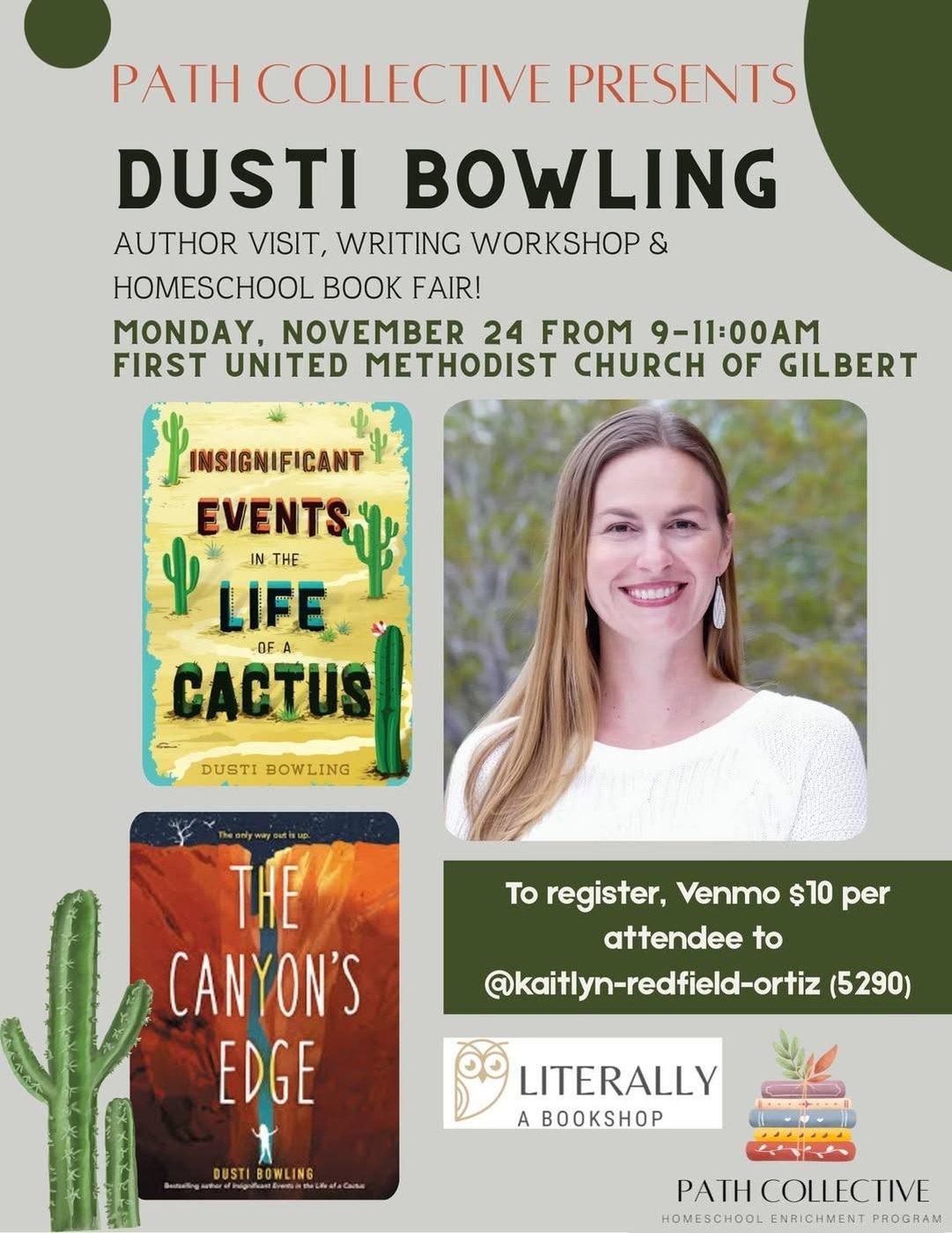 Dusti Bowling event flyer